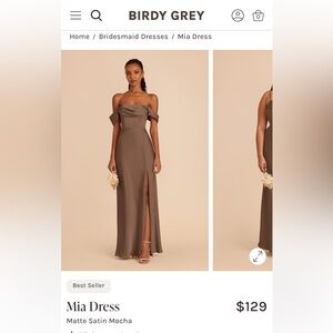Birdy Grey Matte Satin Mia Dress - Mocha - Size 2X